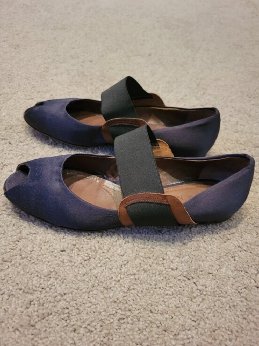 Marni Mary Jane Peep-Toe Ballet Flats